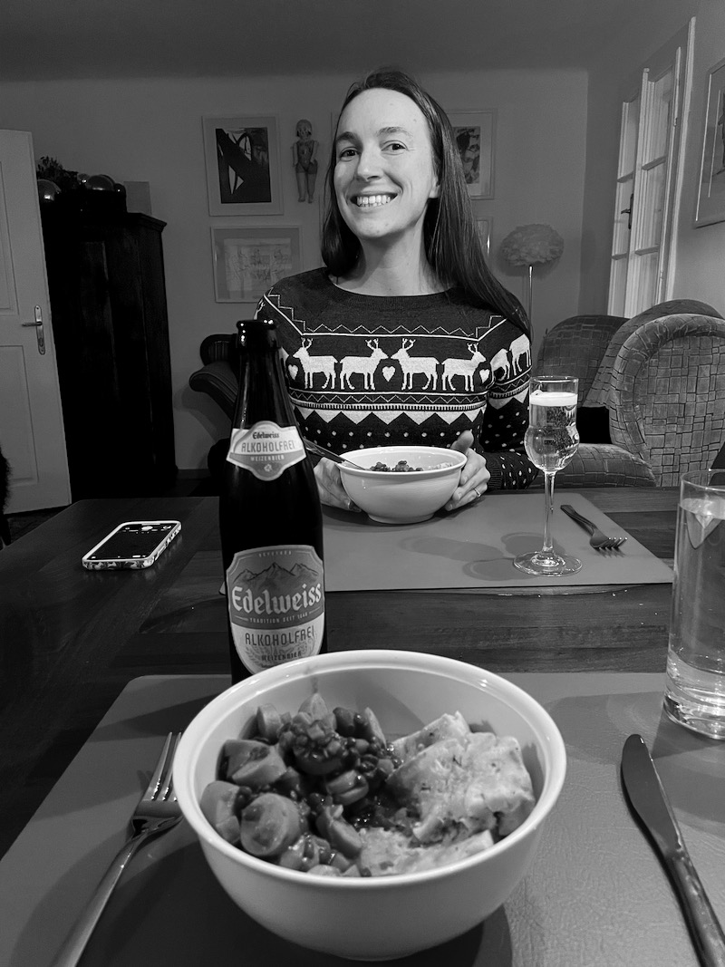 The lentil stew and dumplings our host made for us.