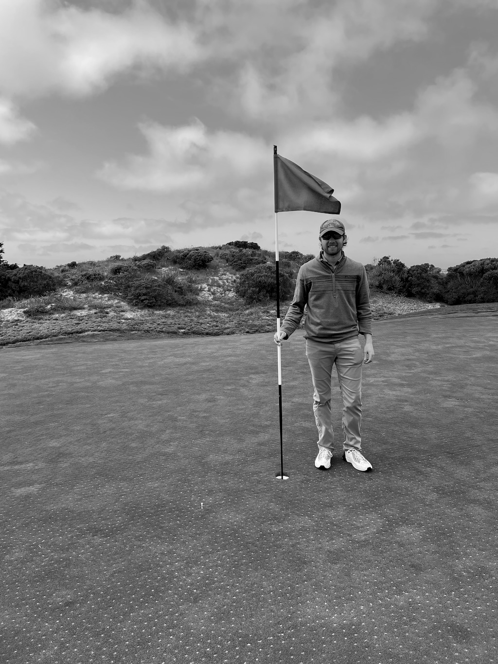 I nearly made double eagle (2 on a par 5) on the last hole at Spanish Bay.