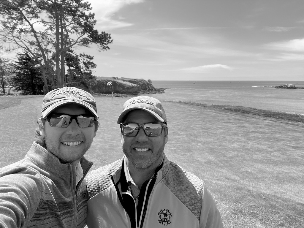 Golfing at Pebble Beach. Hole 5.